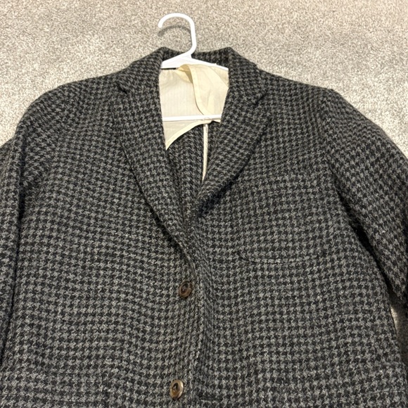 Beams from Japan Harris Tweed Wool blazer large Black and Gray Houndstooth - Picture 6 of 9